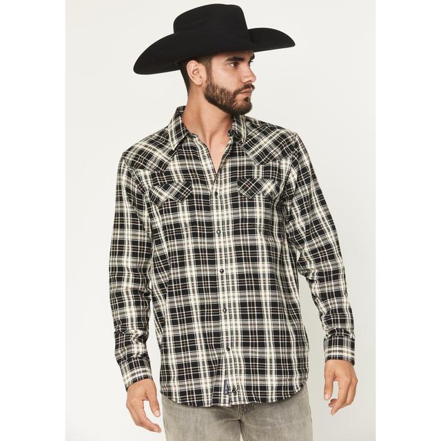 Men's Viper Dobby Plaid Print Long Sleeve Snap Western Shirt