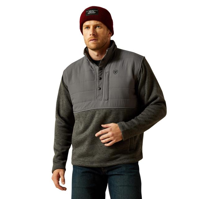 Men's Caldwell Reinforced Snap Sweater in Grey
