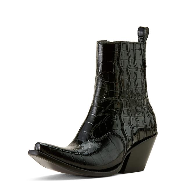 Women's Jade X Toe Western Boots in Luxe Caviar Croc Print
