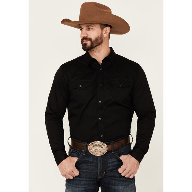 Men's Solid Treadstone Long Sleeve Pearl Snap Western Shirt - Tall
