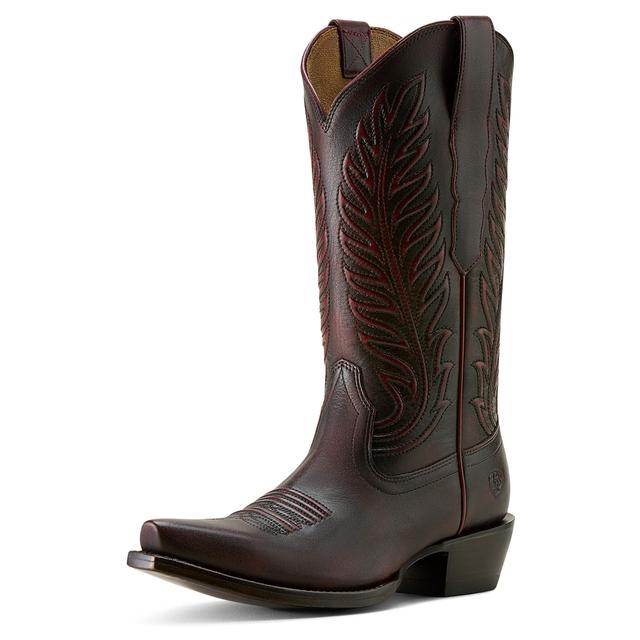 Women's Bowman X Toe Western Boots in Black Cherry Leather