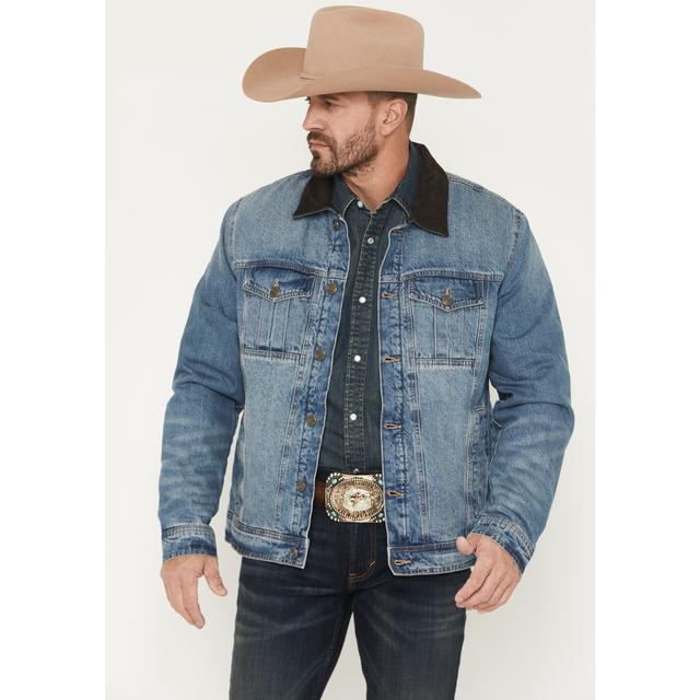 Men's Bandera Light Wash Sherpa Lined Denim Jacket
