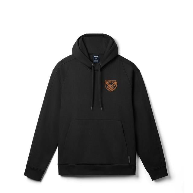 Eagle Badge Fleece Hoodie - Black - S