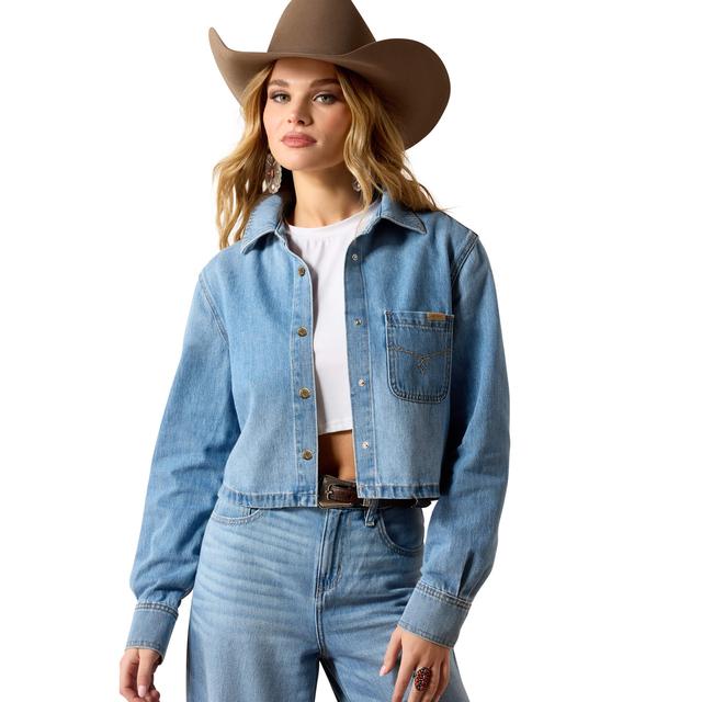 Women's Cropped Comfort Shirt Jacket in Alameda