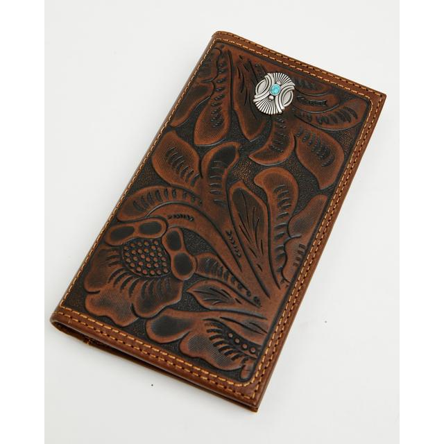 Men's Prescott Tooled Leather Concho Bifold Rodeo Wallet