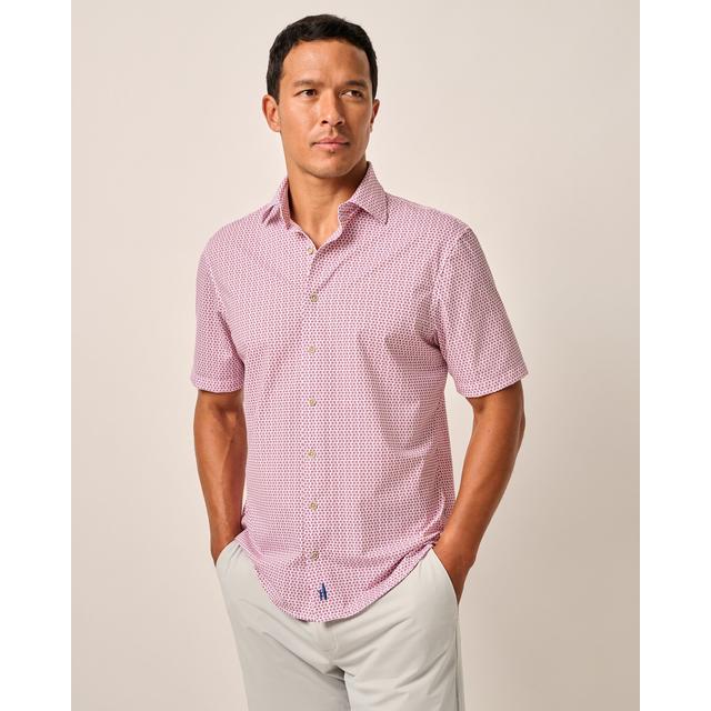 Mens Short Sleeve Hangin' Out Knit Button Up Shirt - Caspian