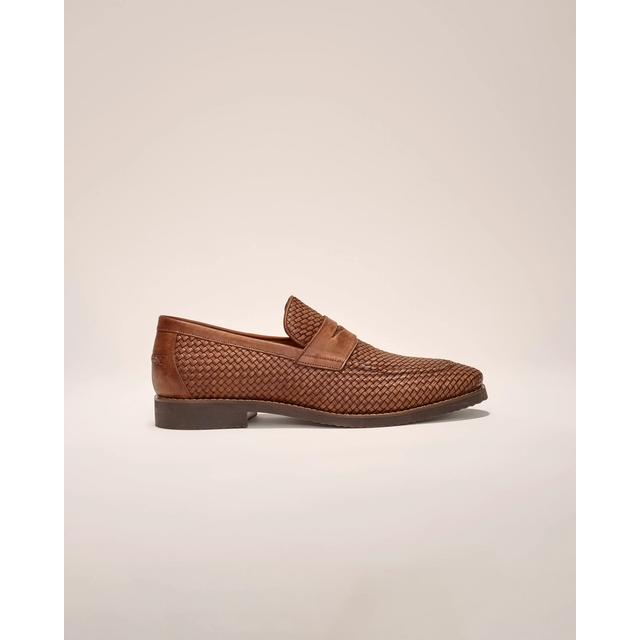 J-Flex Coronado Woven Leather Penny Loafer