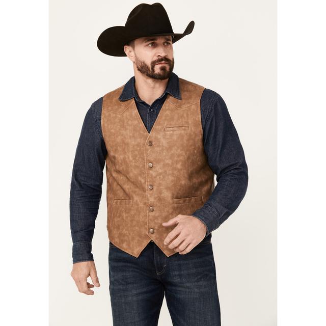 Men's Hoof Print Faux Leather Vest