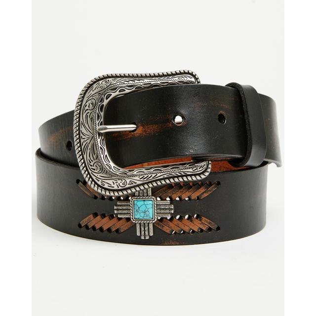 Men's Concho Whipstitch Belt