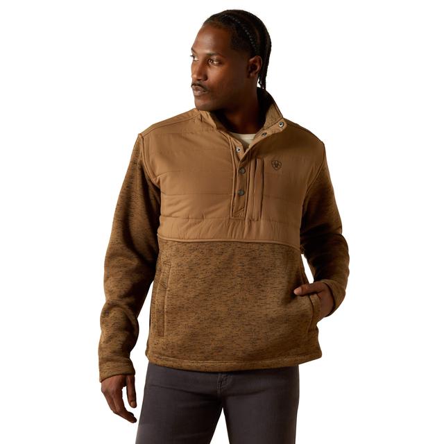 Men's Caldwell Reinforced Snap Sweater in Khaki