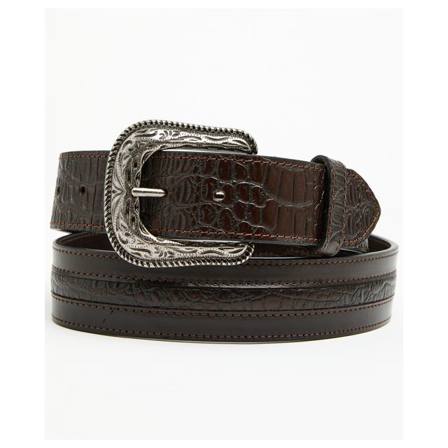 Men's Faux Alligator Inlay Billet Belt