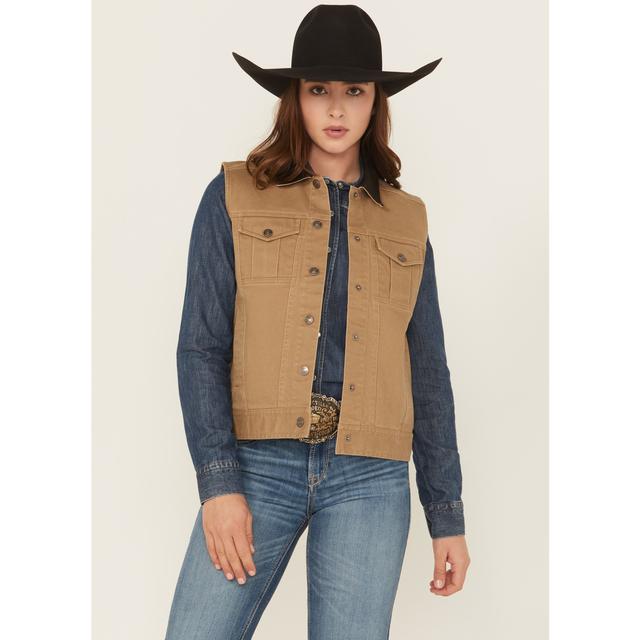 Women's Twill Button-Down Utility Vest