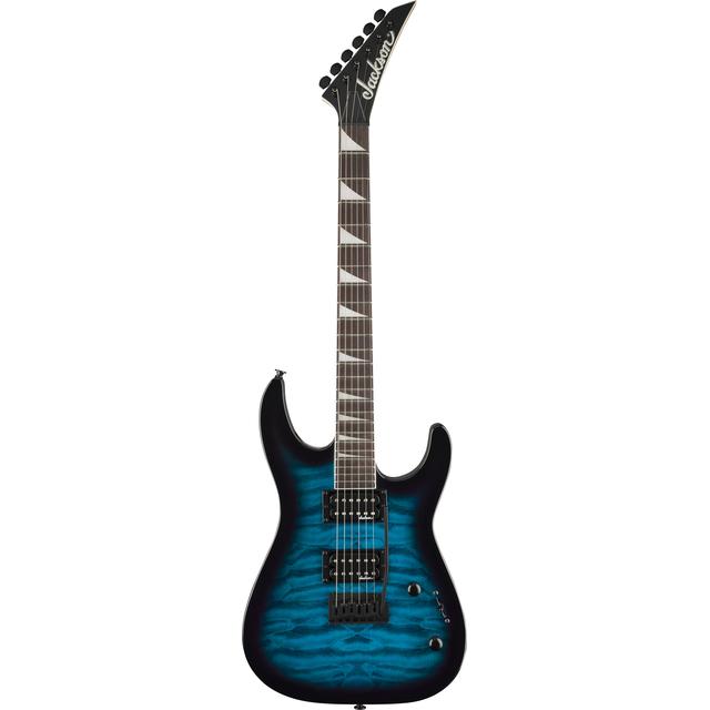 JS Series Dinky JS20 DKQ 2PT, Amaranth Fingerboard, Transparent Blue Burst