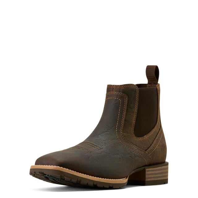 Men's Hybrid Low Boy Wide Square Toe Chelsea Boots in Warm Brown Elephant Print
