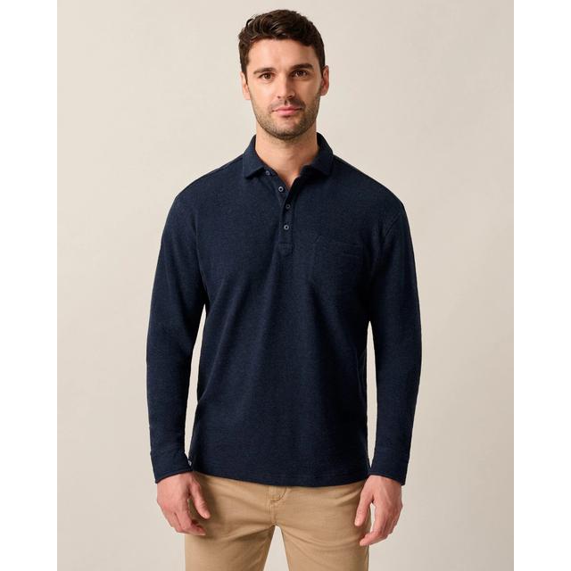 Alwin Ripple Knit Polo Sweater