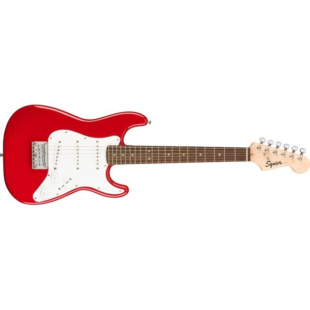 Mini Stratocaster, Laurel Fingerboard, White Pickguard, Dakota Red