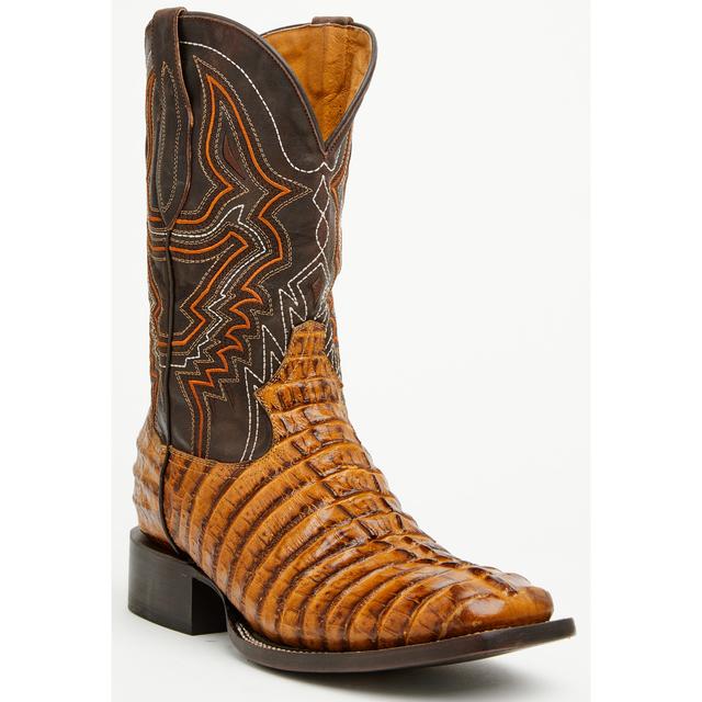 Men's Badlands Caiman Print Western Boots - Broad Square Toe