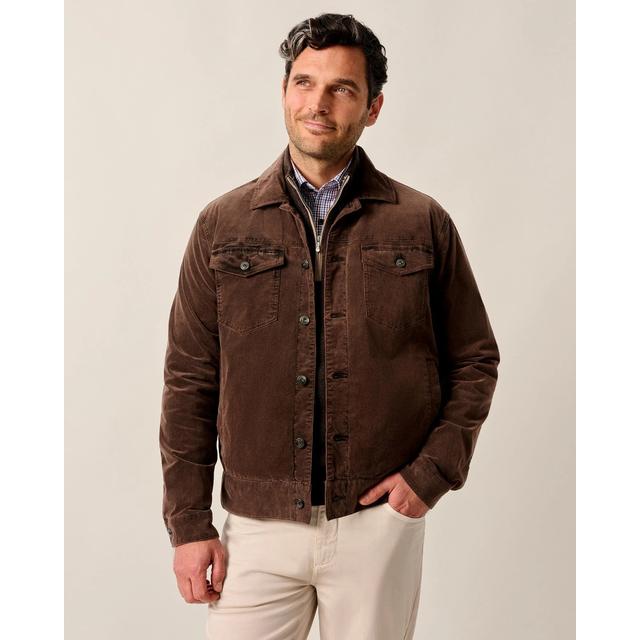 Rett Garment-Dyed Stretch Corduroy Trucker Jacket