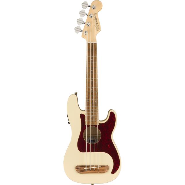 Fullerton Precision Bass Uke, Walnut Fingerboard, Tortoiseshell Pickguard, Olympic White