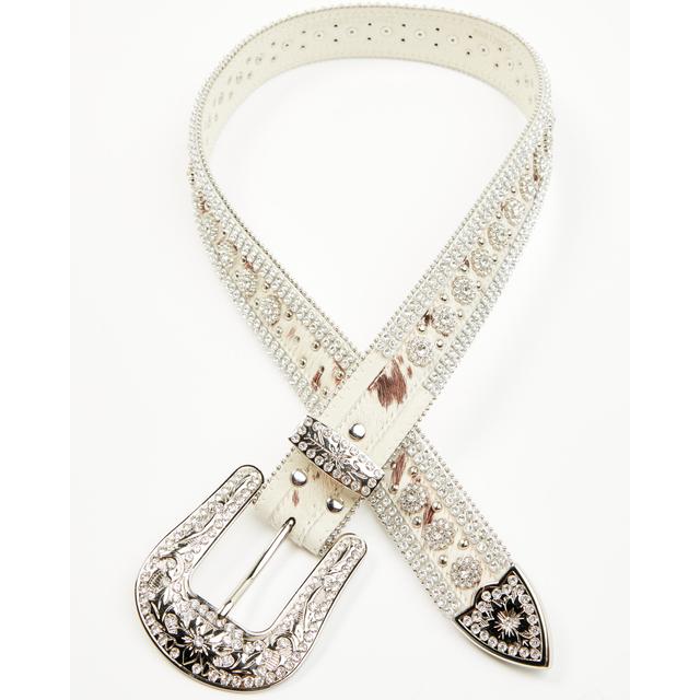 Women's Nova Embellished Hair On Buckle Belt