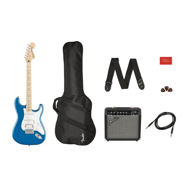 Affinity Series Stratocaster HSS Pack, Maple Fingerboard, Lake Placid Blue, Gig Bag, 15G - 120V