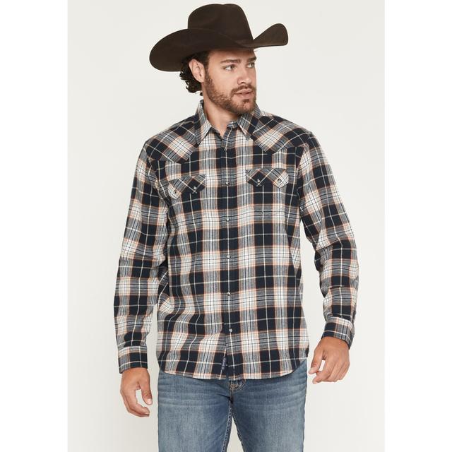 Men's Dark Forest Plaid Print Long Sleeve Snap Flannel Shirt