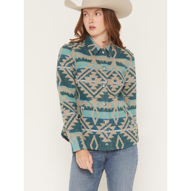 Women's Southwestern Snap Blanket Shacket