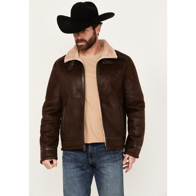 Men's Sherpa Lined Faux Leather Jacket