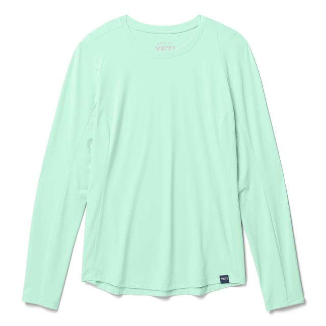 Women's Crew Neck Long Sleeve Sunshirt - Ice Blue - XXL