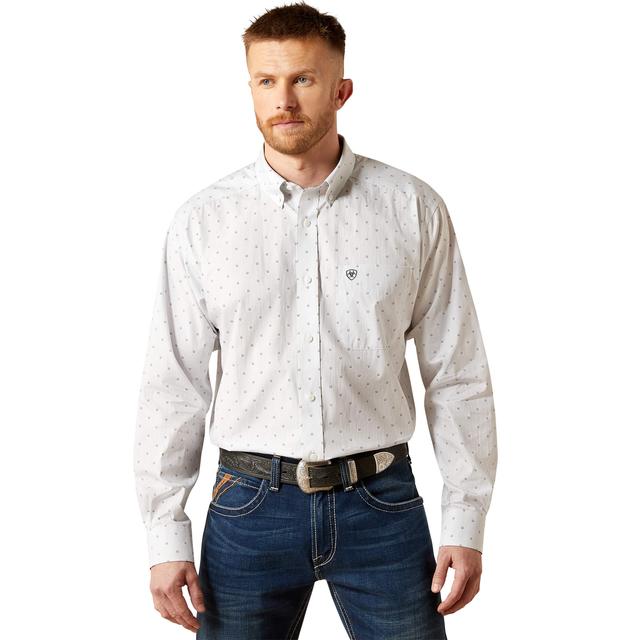 Men's Wrinkle Free Avery Classic Fit Shirt in Grey