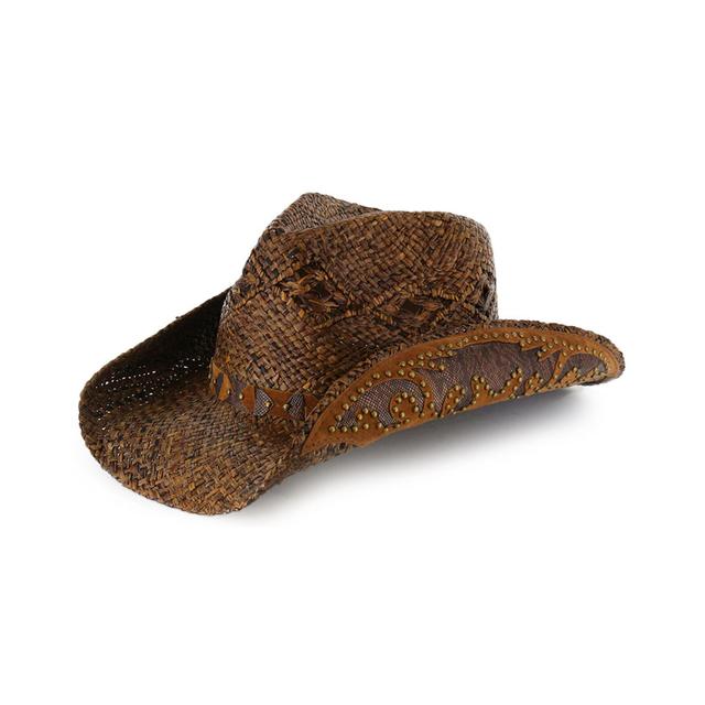 Women's Embellished Straw Cowboy Hat