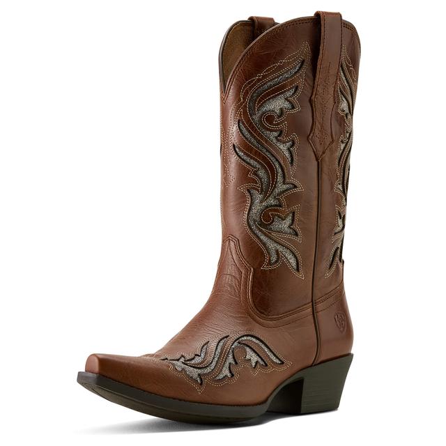 Women's Heritage Bliss X Toe Western Boots in Dark Tan