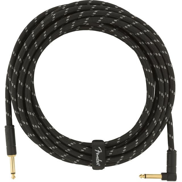 Deluxe Series Instrument Cable, Straight/Angle, 18.6', Black Tweed