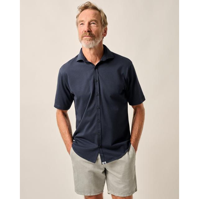 Mens Short Sleeve Hangin' Out Knit Button Up Shirt - Surfsucker