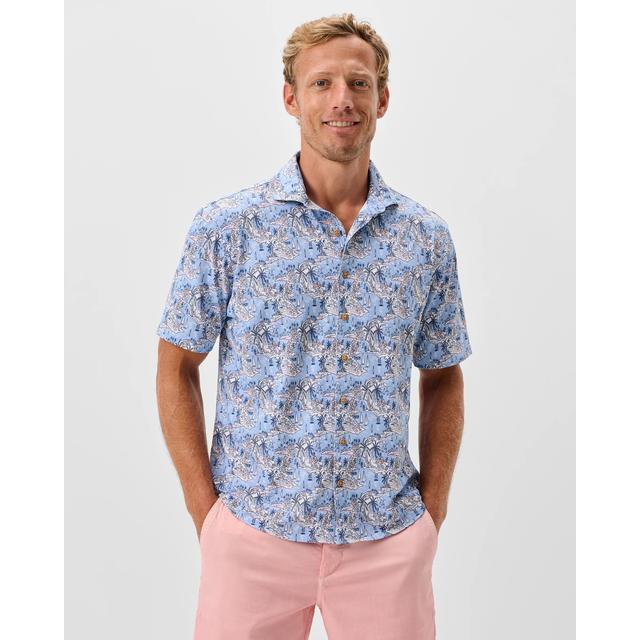 Mens Short Sleeve Performance Mesh Button Down Shirt - Otto