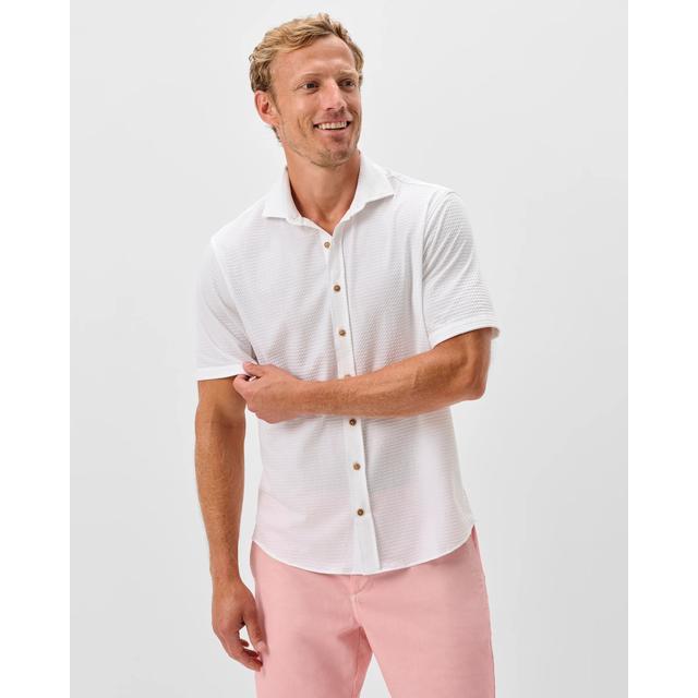 Men's Short Sleeve Hangin' Out Knit Button Down Shirt - Surfsucker