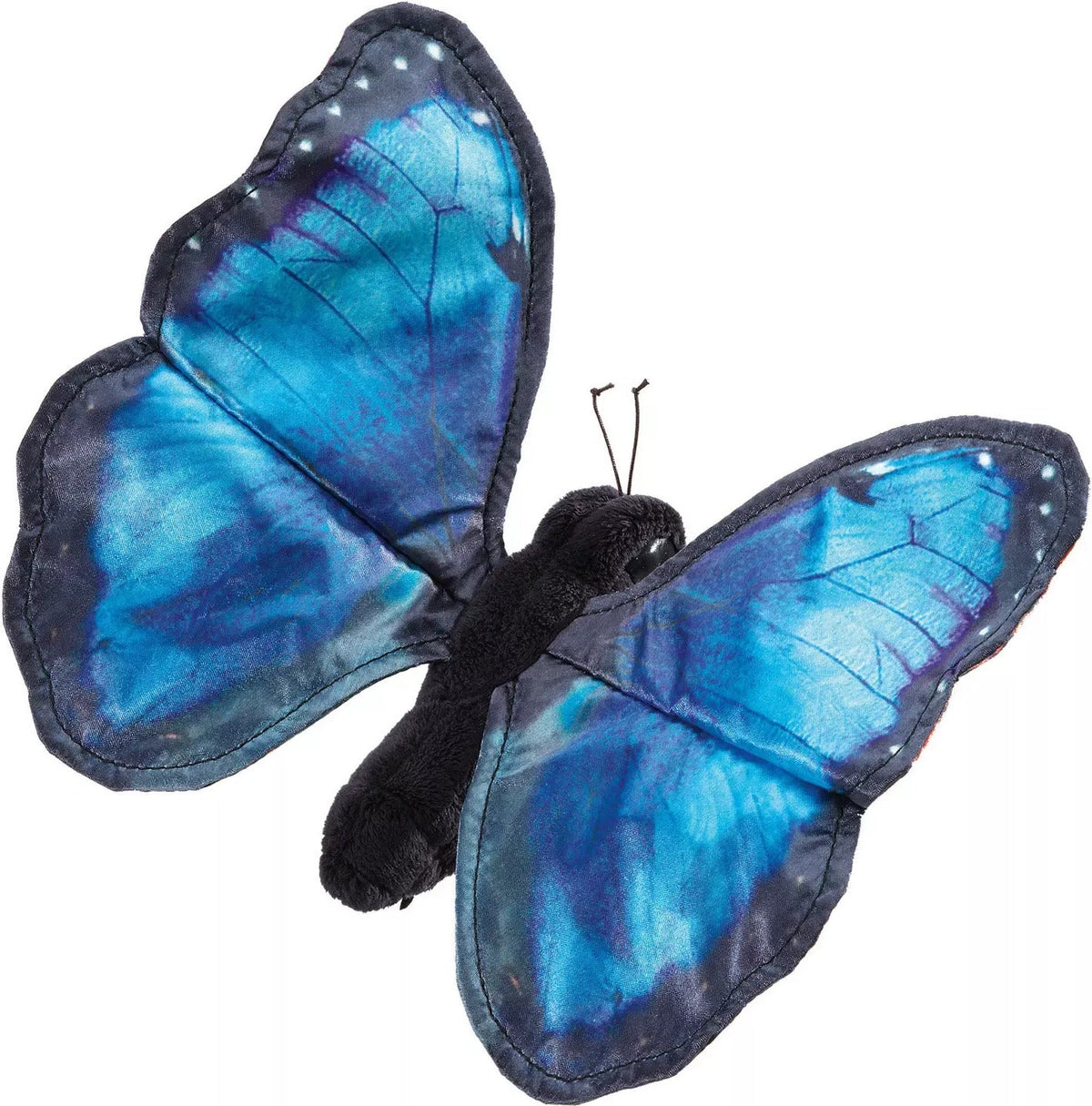 Folkmanis Blue Morpho Butterfly 5 Inch Plush Finger Puppet