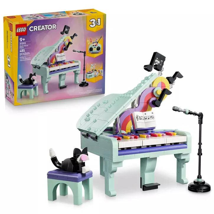 Music Decor Piano W/ Cat