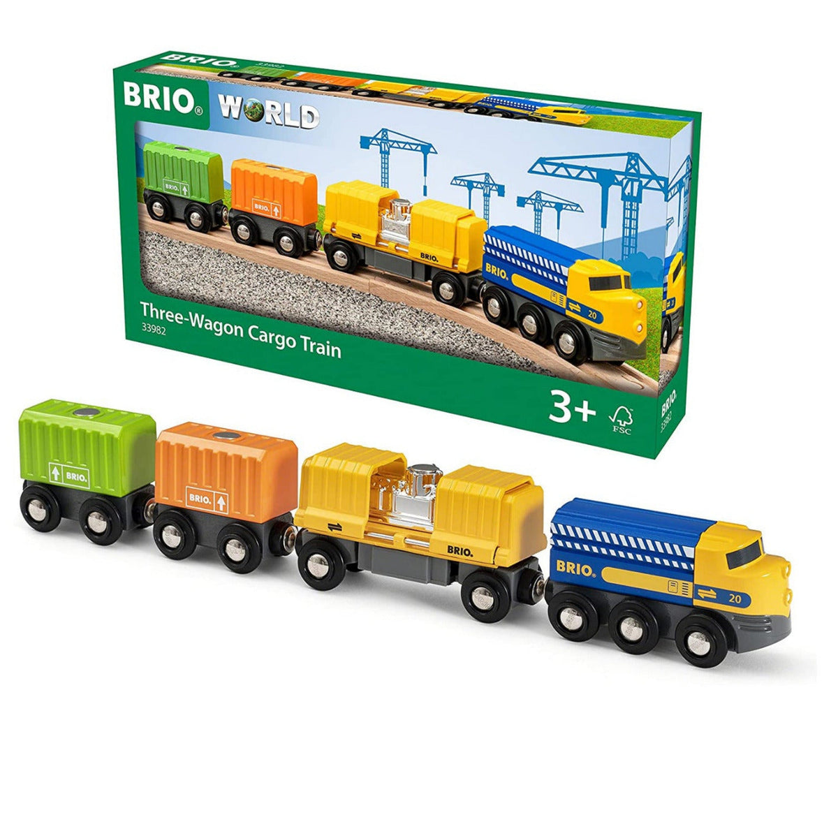 BRIO THREE WAGON CARGO TRAIN