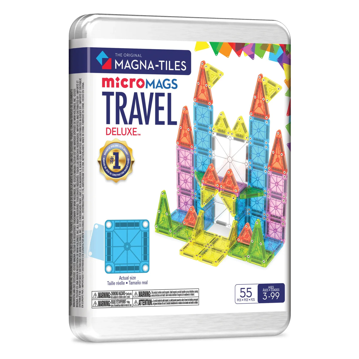 Magna-Tiles Micromags Travel Deluxe 55 Piece Magnetic Tile Building Set