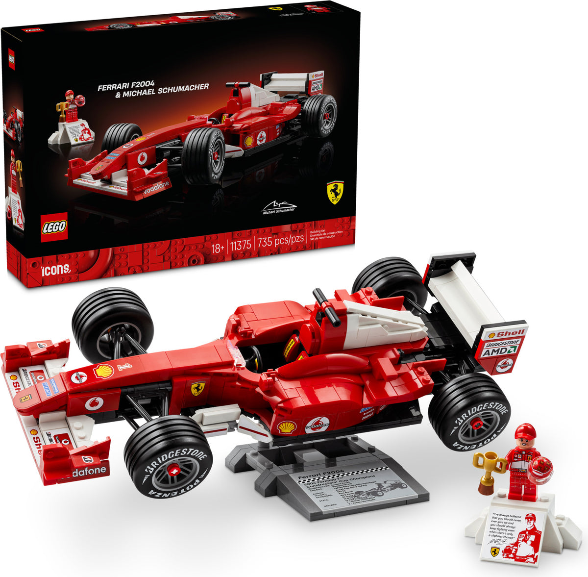 Ferrari F2004 & Michael Schumacher Icons | Lego