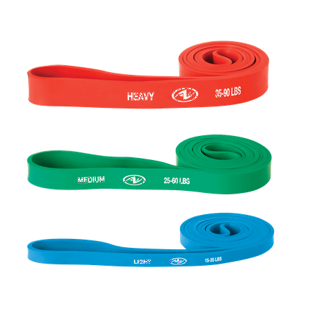 Athletic Works Resistance Bands, Latex Free Material, Set of 3 Levels : Light, Medium, Heavy