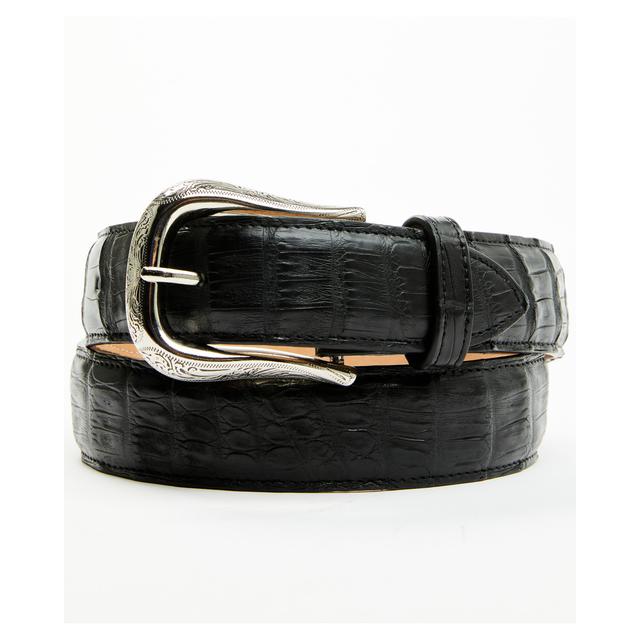 Black 1978 Men's Sutton Exotic Caiman Tail Leather Belt