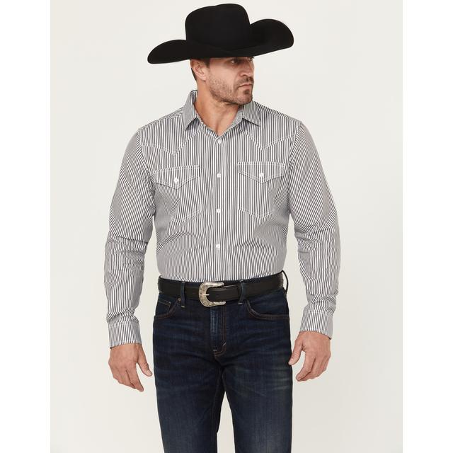 Black 1978 Men's Condor Striped Print Long Sleeve Button-Down Western Shirt