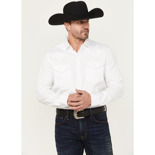 Black 1978 Men's Lawman Solid Long Sleeve Button-Down Western Shirt