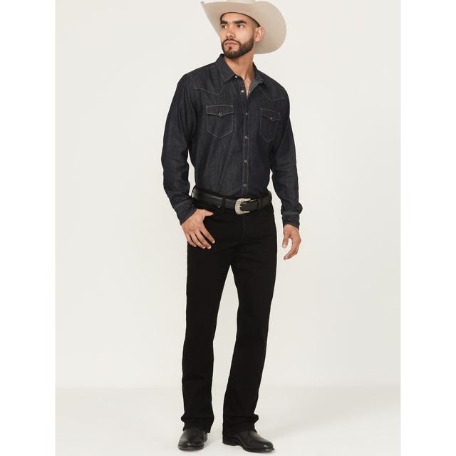 Black 1978 Men's Lawson Wash Dexter Slim Bootcut Stretch Denim Jeans